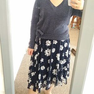 Tommy Hilfiger Daisy Flower Navy Fit and Flare
